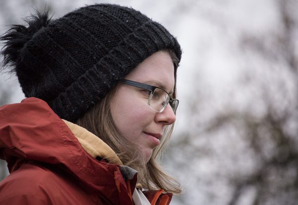 Portrait of a Woman in Early Spring in Outdoors Sportswear